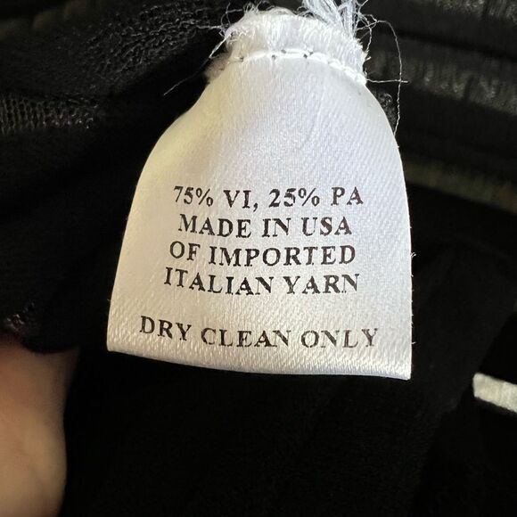 Nellie Partow SS 2015 Black ribbed sheath slip pencil midi dress 3/4 sleeve Sz M - Picture 11 of 12